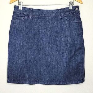 BANANA REPUBLIC Blue Denim Casual Dark Wash A-line Jeans Mini Skirt size 8